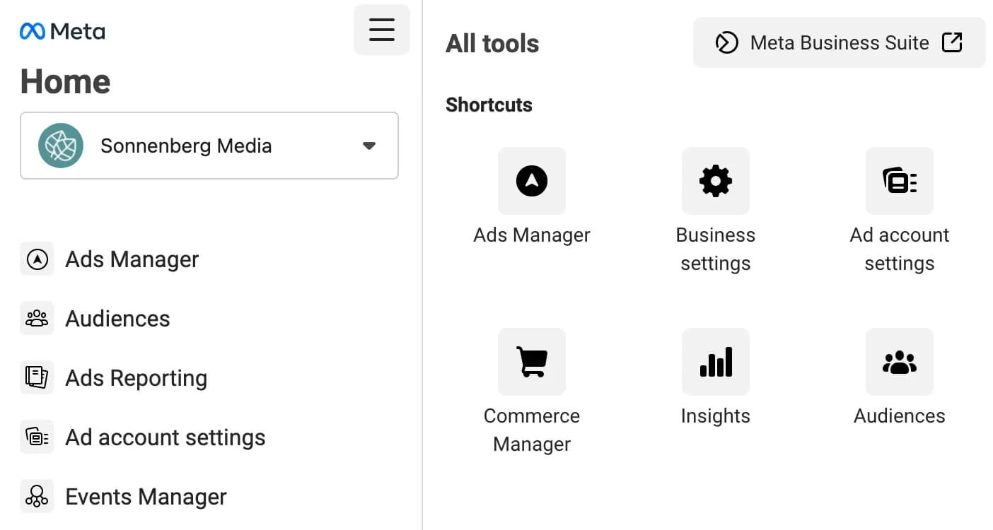 facebook business manager and meta business suite