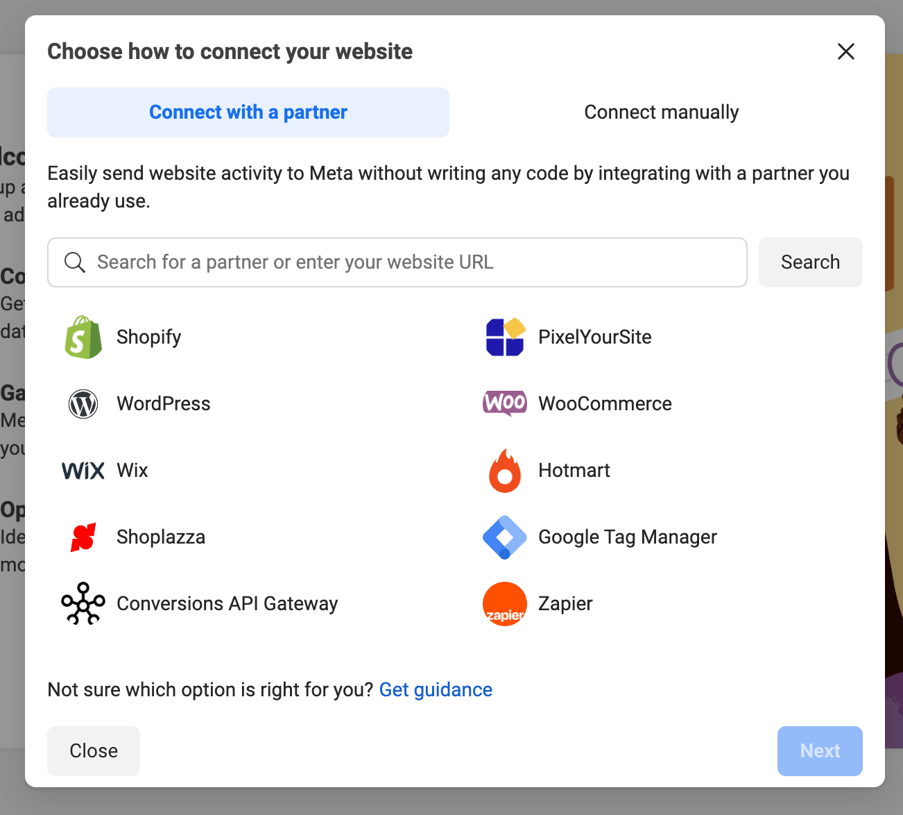 linking the meta pixel to your website